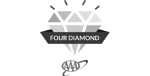 The image shows a diamond illustration with the text "Four Diamond" on it, appearing above a "AAA" logo. logo on footer section.