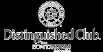 The image shows a logo that reads "Distinguished Club," featuring an emblem with a globe, stars, and the year 2023. logo on footer section.