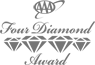 This image shows a logo for the "Four Diamond Award" with four diamond icons and elegant script text.