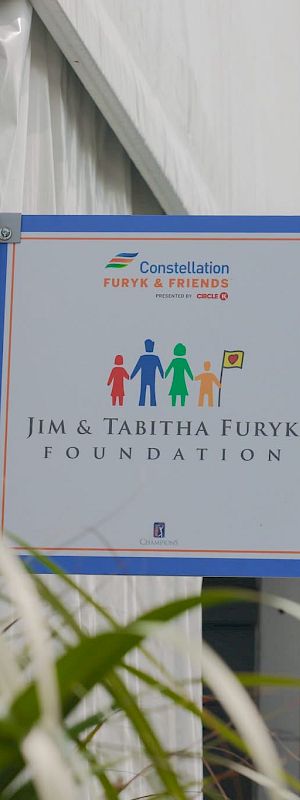 A building sign for the Constellation Furyk & Friends, presented by Circle K, from the Jim & Tabitha Furyk Foundation.